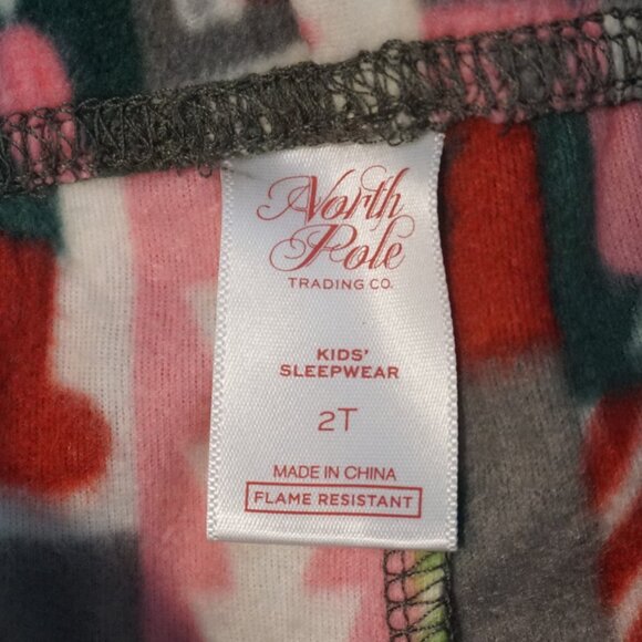 North Pole Trading Tiny Santa 2 Piece Pajama Set Fleece Pants Forst Green Tee 2T - Picture 9 of 10
